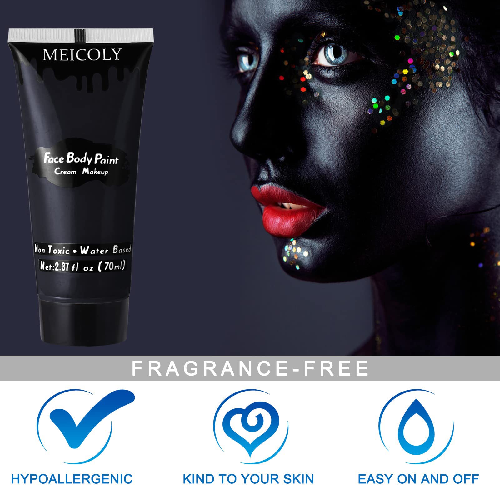 MEICOLY vampire cosplay makeup for bold, smudge-resistant color.