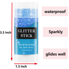 MEICOLY Waterproof glitter stick resists sweat for outdoor performances.