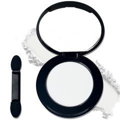 MEICOLY white single eyeshadow mirror compact with versatile matte finish for day-to-night looks
