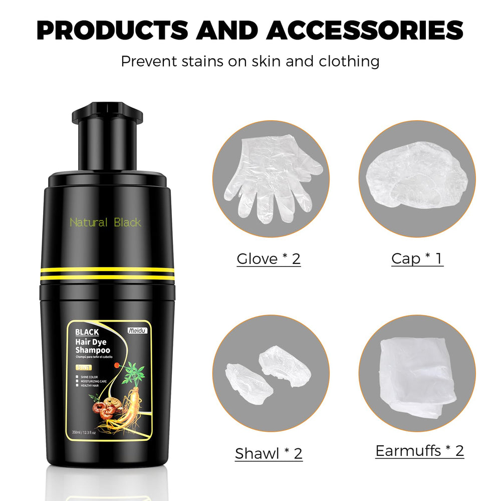 MEIDU Black Hair Dye Shampoo gift-ready packaging appeals to gifting occasions