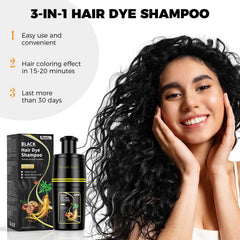 MEIDU Black Hair Dye Shampoo gloves-in-use demonstrates easy, even application