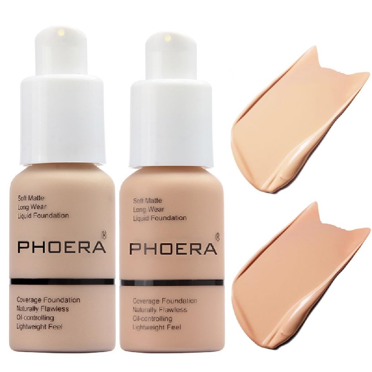 Meifen PHOERA foundation 102 Nude bottle shows a long-lasting soft matte finish for daily wear.
