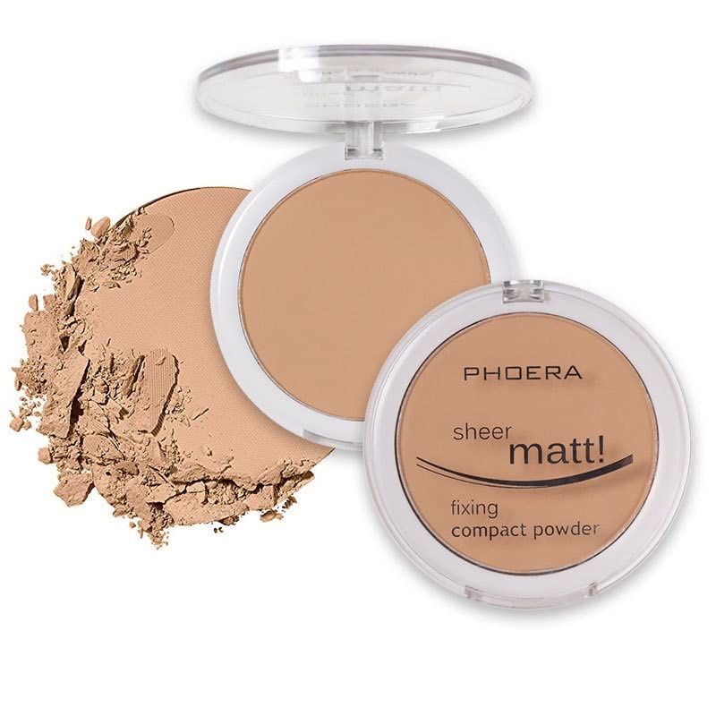 Meifen PHOERA Matte Face Powder packaging shows a sleek compact for on-the-go touch-ups.