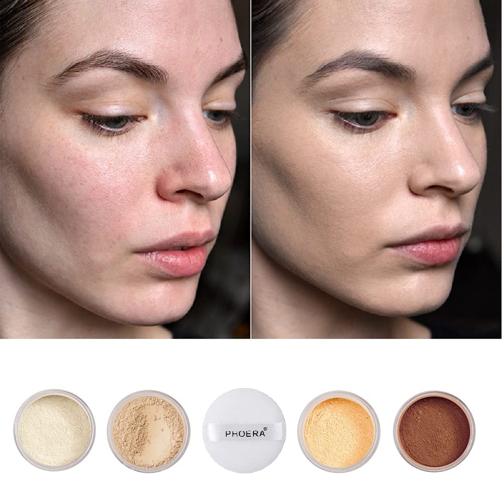 Meifen PHOERA setting powder application on face for silky finish.