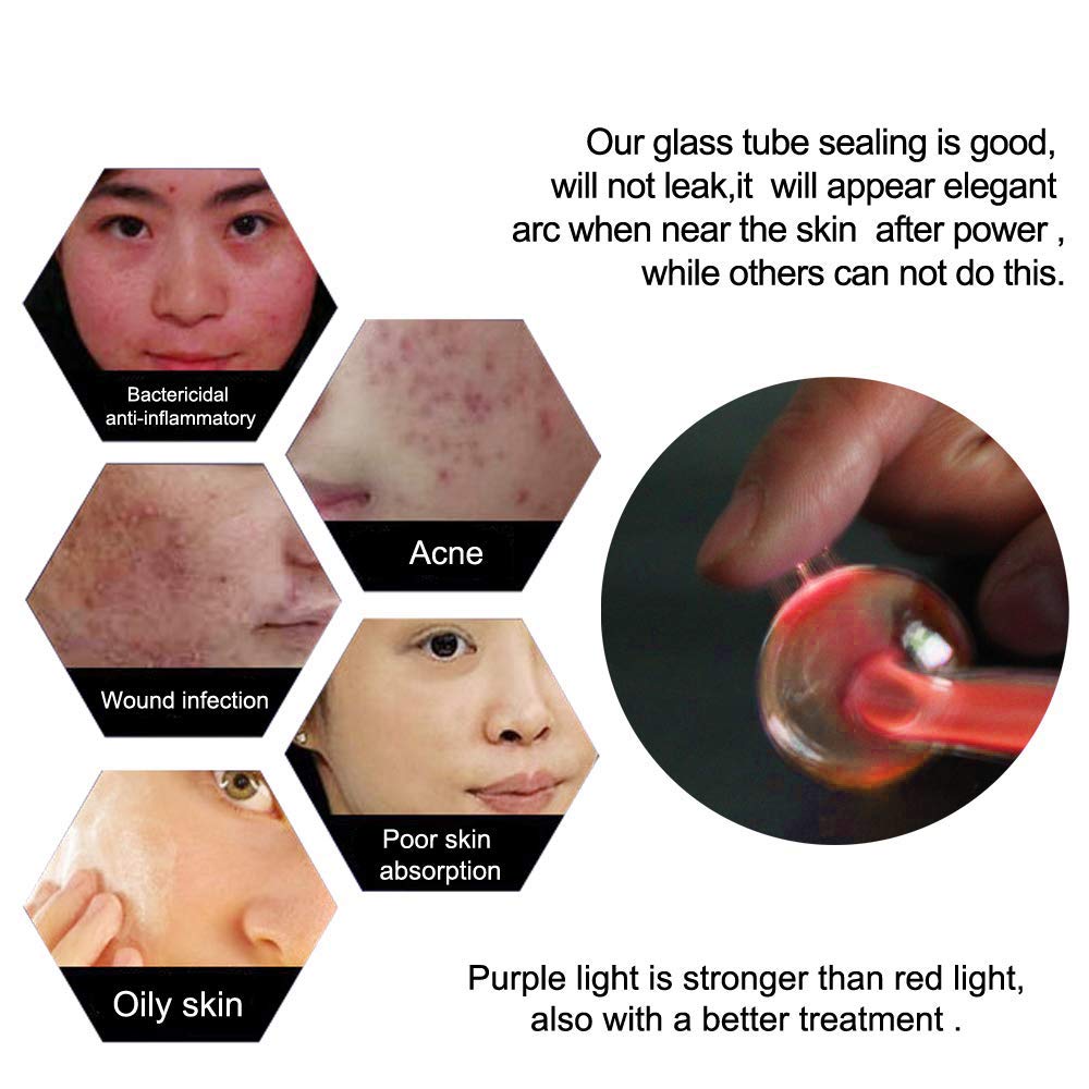 Meifuly high frequency wand seven tubes with colorful tips for different routines