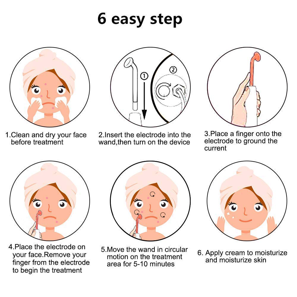 Meifuly high frequency wand in use on face for gentle skincare routine