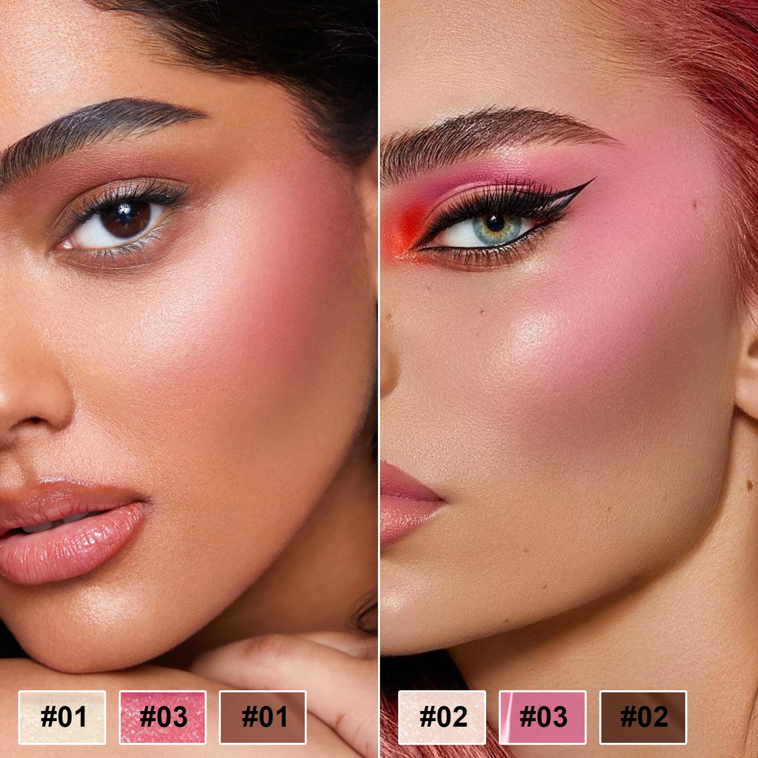 Meilury 6 Colors Cream Contour Stick illustrates sculpted look ideas from jawline to clavicle.