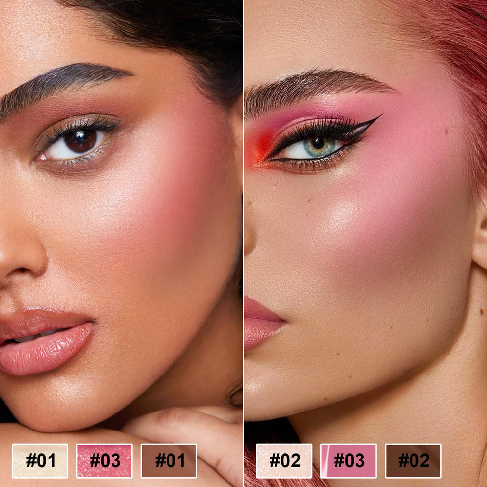 Meilury 6 Colors Cream Contour Stick illustrates sculpted look ideas from jawline to clavicle.