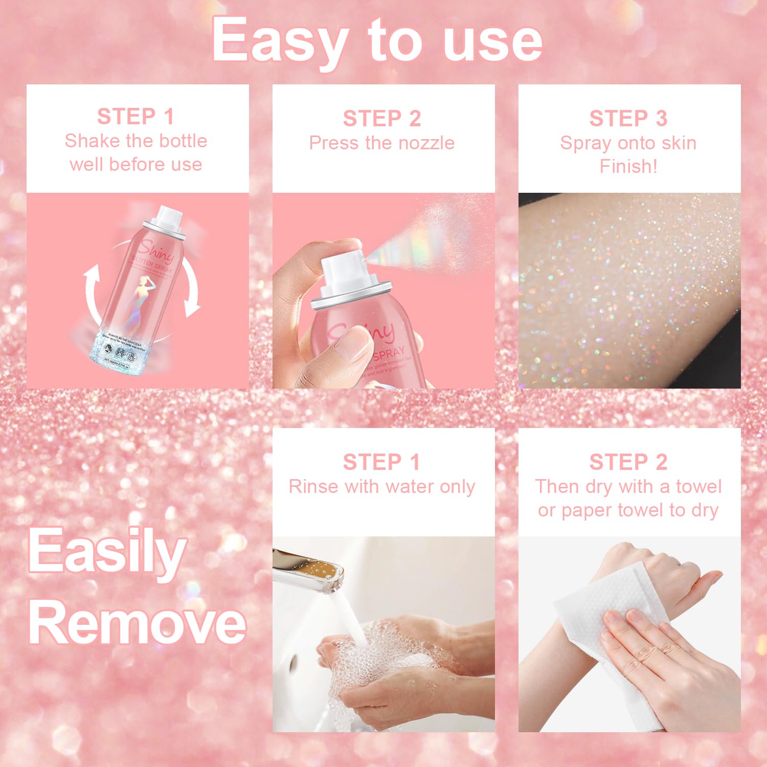 Meilury festival-ready glitter for rave and prom looks.