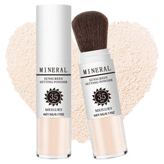 Meilury Sunscreen Setting Powder SPF 35 on translucent face for daily protection