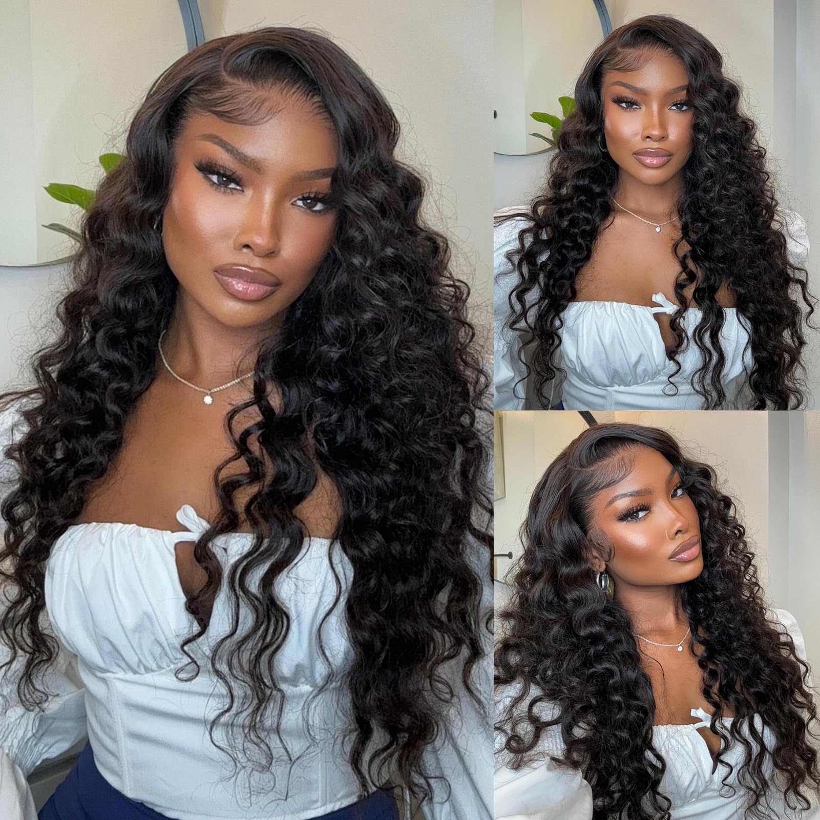 MEIMEI 28-inch loose wave HD lace front wig with 13x6 parting and volume
