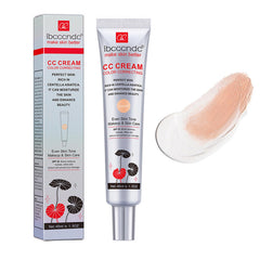 MeiPlumLai Color Correcting CC Cream bottle with Centella Asiatica promotes balanced tone.