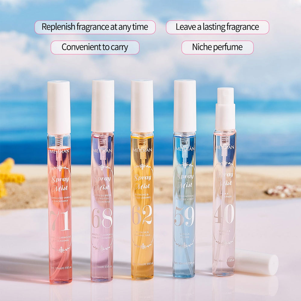 Travel-size MeiPlumLai fragrance mist for on-the-go touch-ups