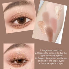 MeiPlumLai shimmer shades close-up for a radiant eyelid glow.