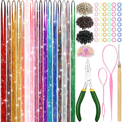 MEIYOU Hair Tinsel Kit 6800 strands – vibrant color options for versatile styling.
