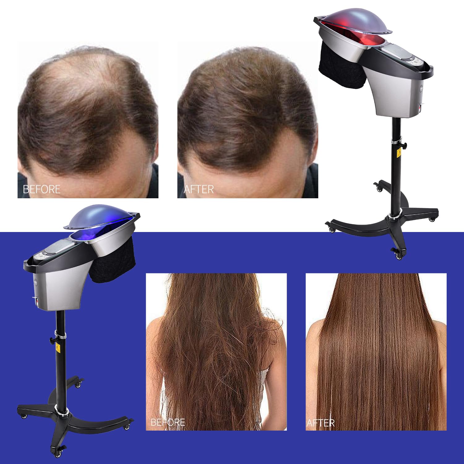 MEIZHOUHU Hair Steamer color processor settings illustrating versatile processing options