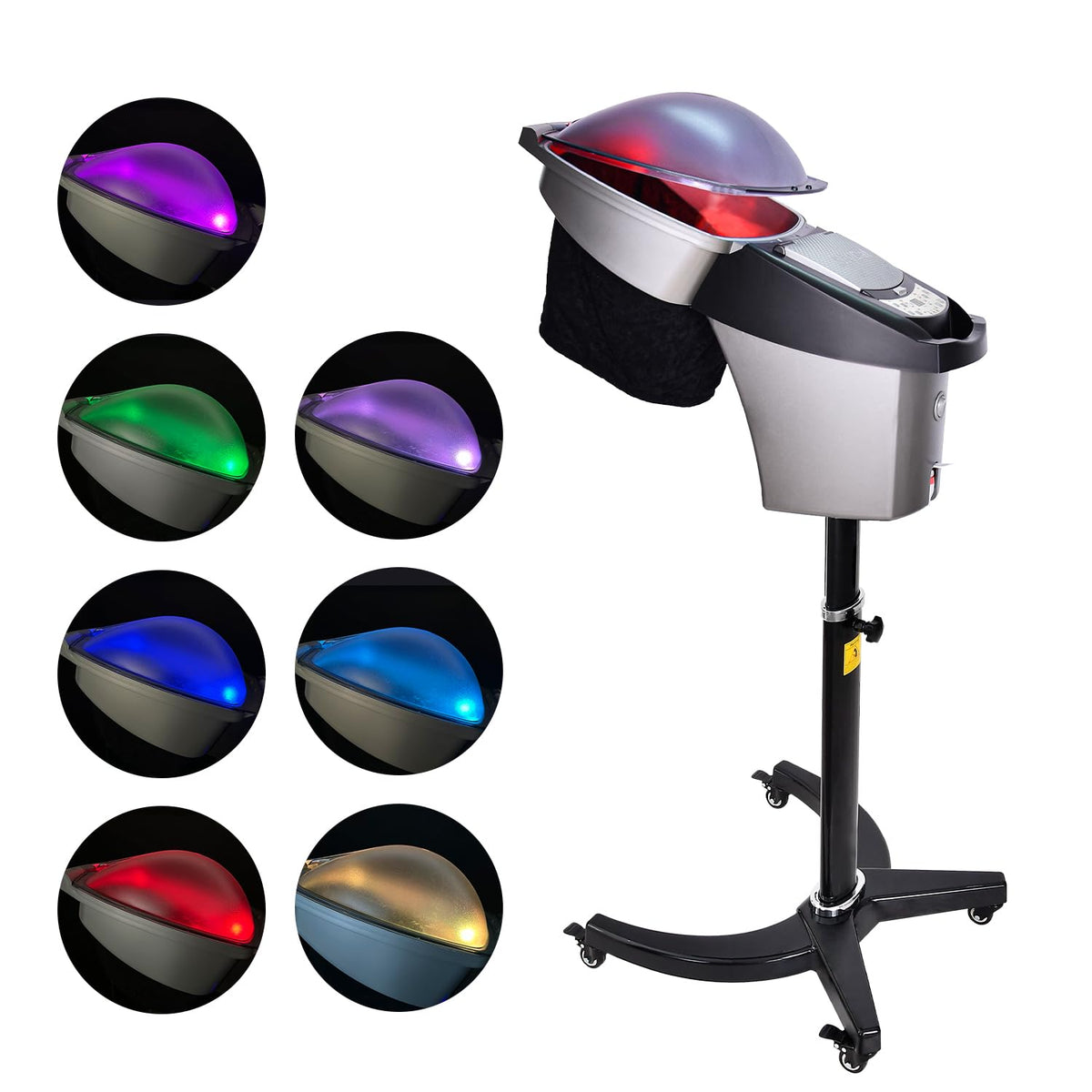 MEIZHOUHU Hair Steamer front view showing compact salon-ready design for efficient sessions
