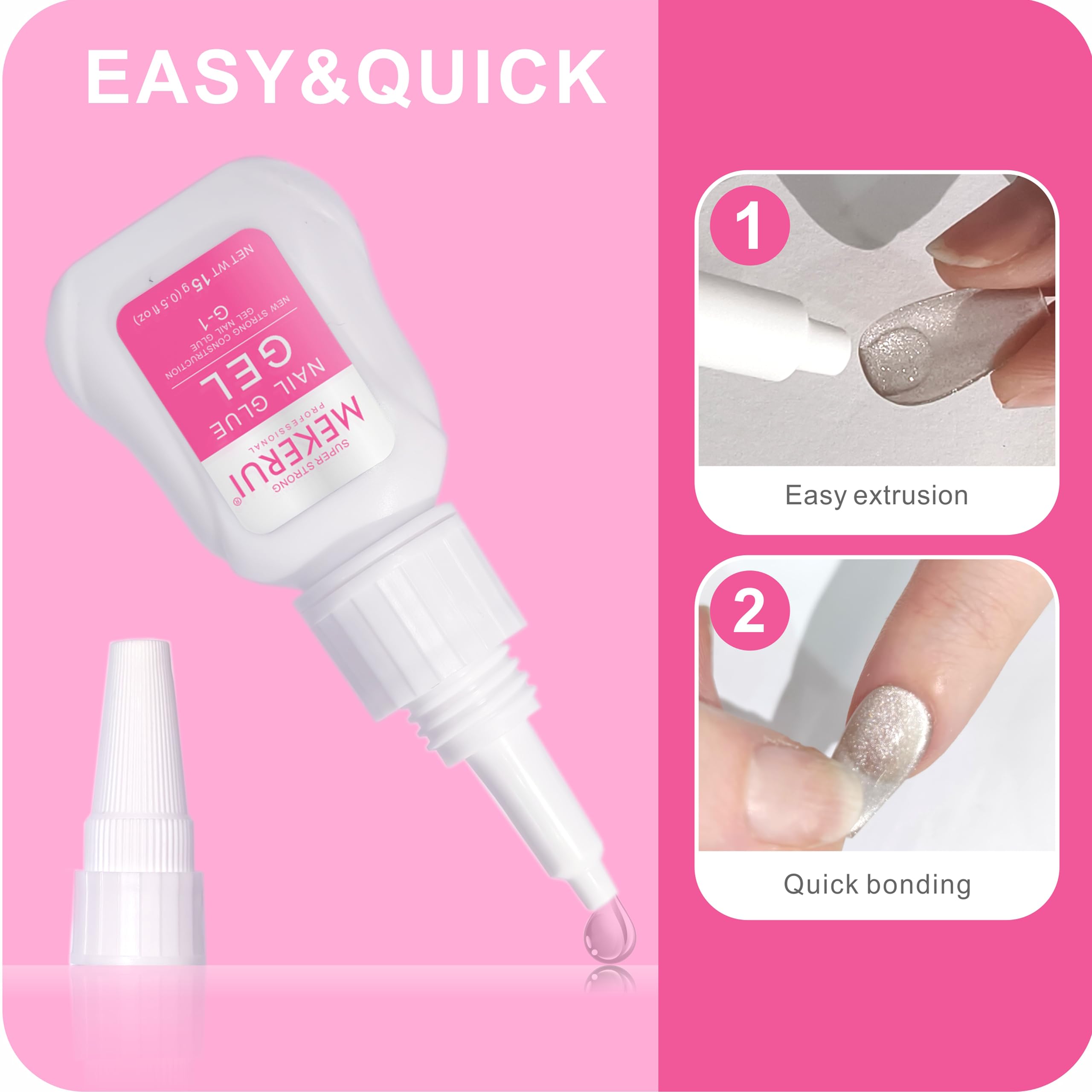 MEKERUI Beginner-friendly gel ideal for press-ons and quick repairs