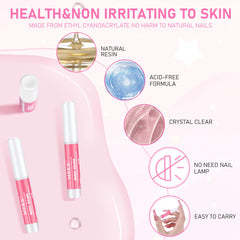 MEKK Nail Glue for press-on nails enables quick, reliable bonding on the go.