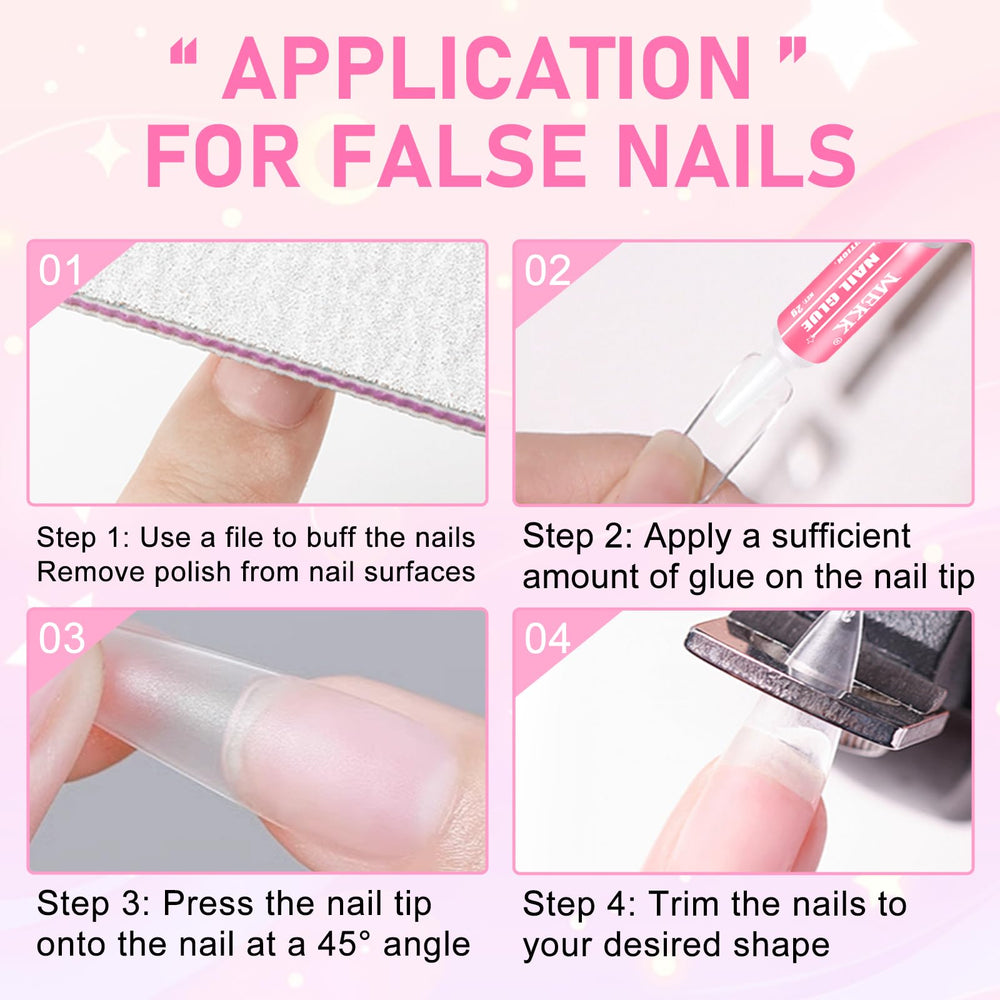 MEKK glue secures rhinestones and nail decorations securely.