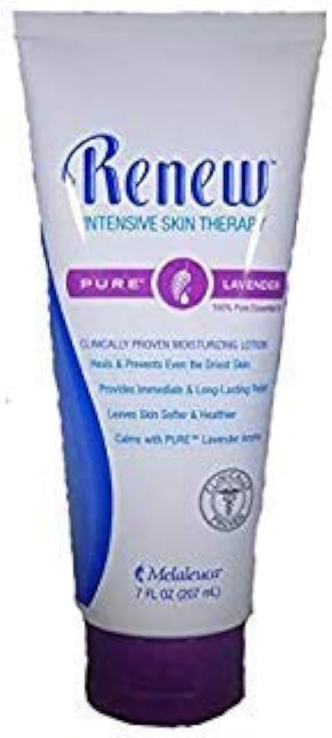 Melaleuca Renew Lavender bottle radiates calming hydration for dry skin.