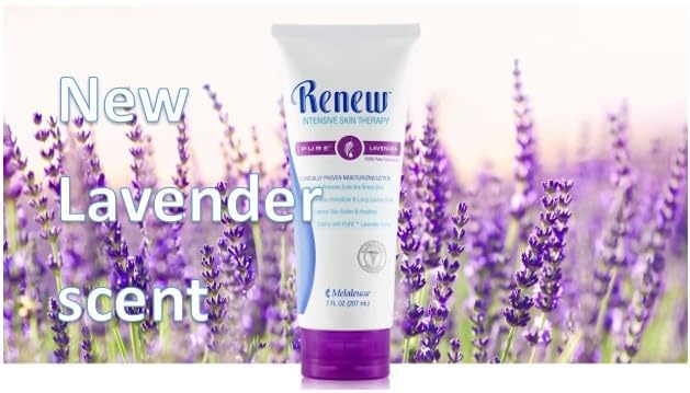 Melaleuca Renew Lavender label highlights ethically sourced ingredients.