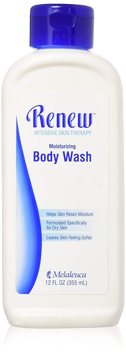 Melaleuca Renew Intensive Body Wash label view, two-pack value for daily cleansing.