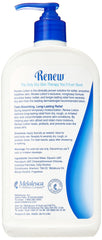 Melaleuca Renew lotion pump dispenser image highlighting quick application and moisturized skin.