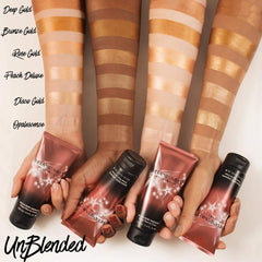 Melanie Mills Gleam texture blends into skin for natural hydration and shine.