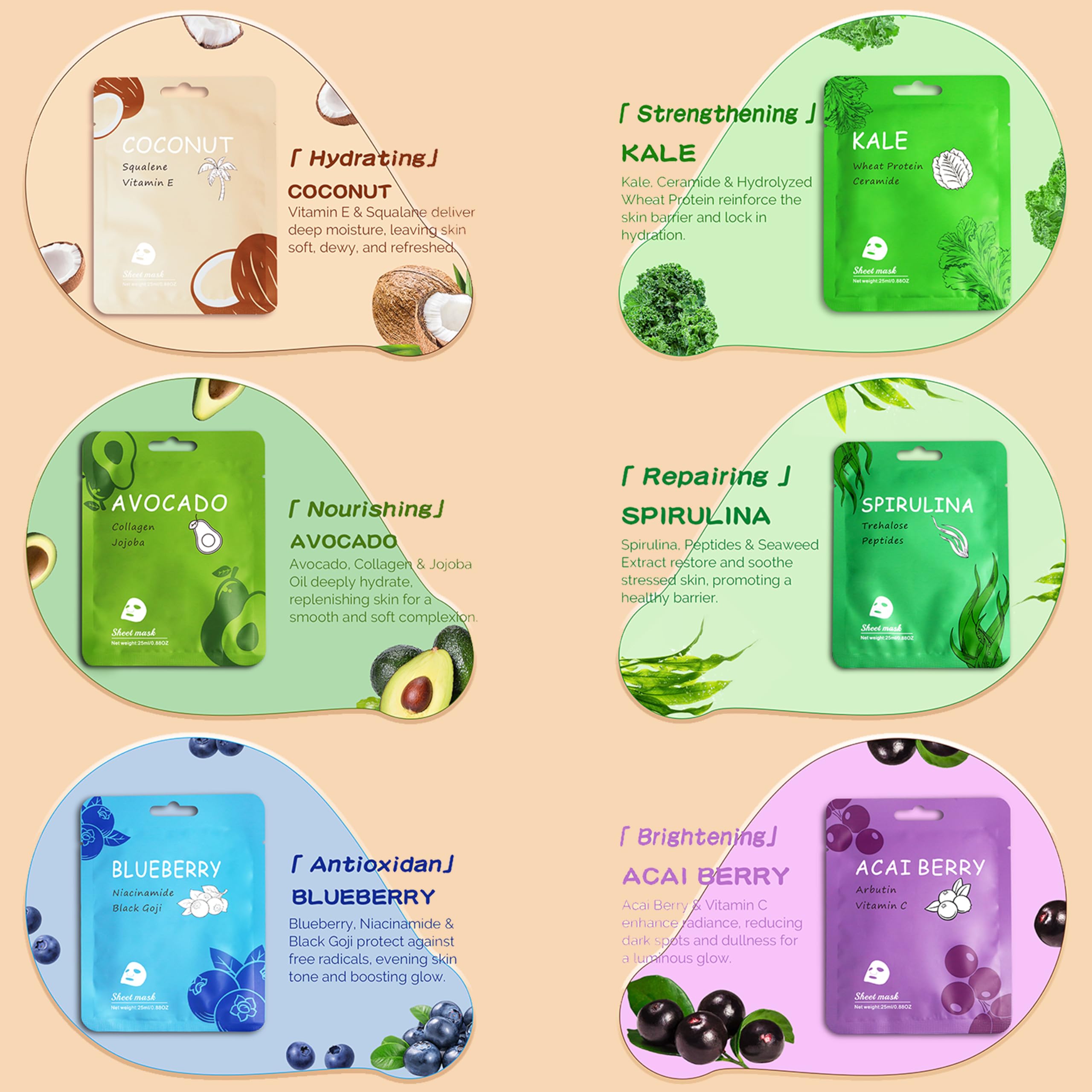 Meleell silk mask with pomegranate for antioxidant brightness and hydration