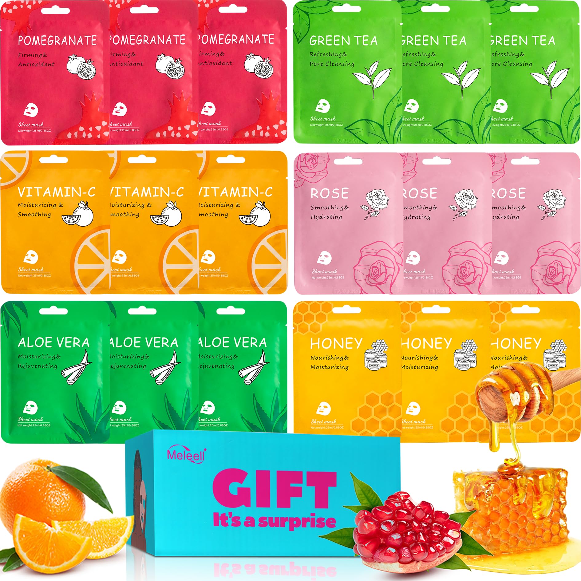 Meleell collagen face mask pack closeup for deep hydration