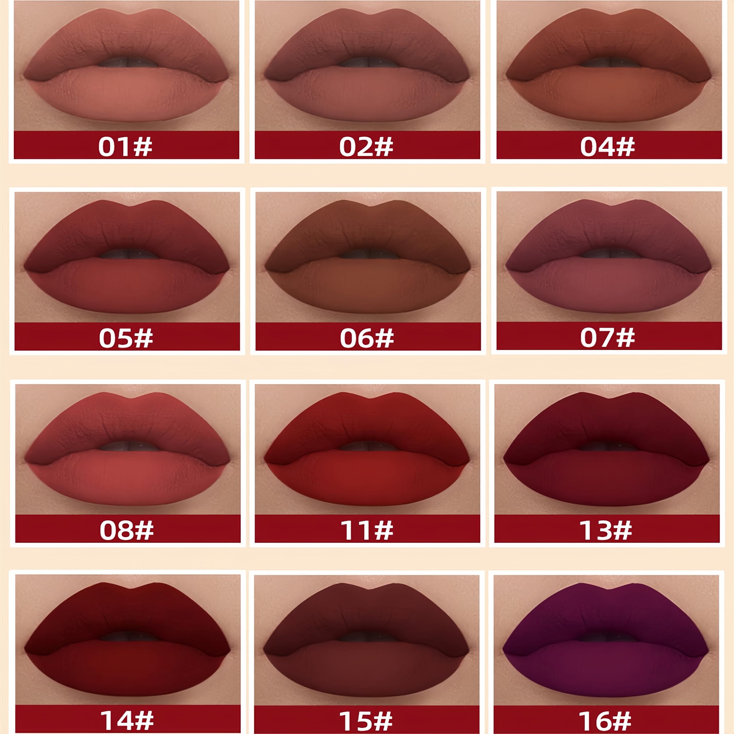 Melemando lipsticks swatched on arm show 12 natural shades for all skin tones.