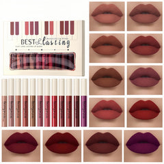 Melemando 12pcs matte lipstick set packaging, elegant gift-ready presentation.