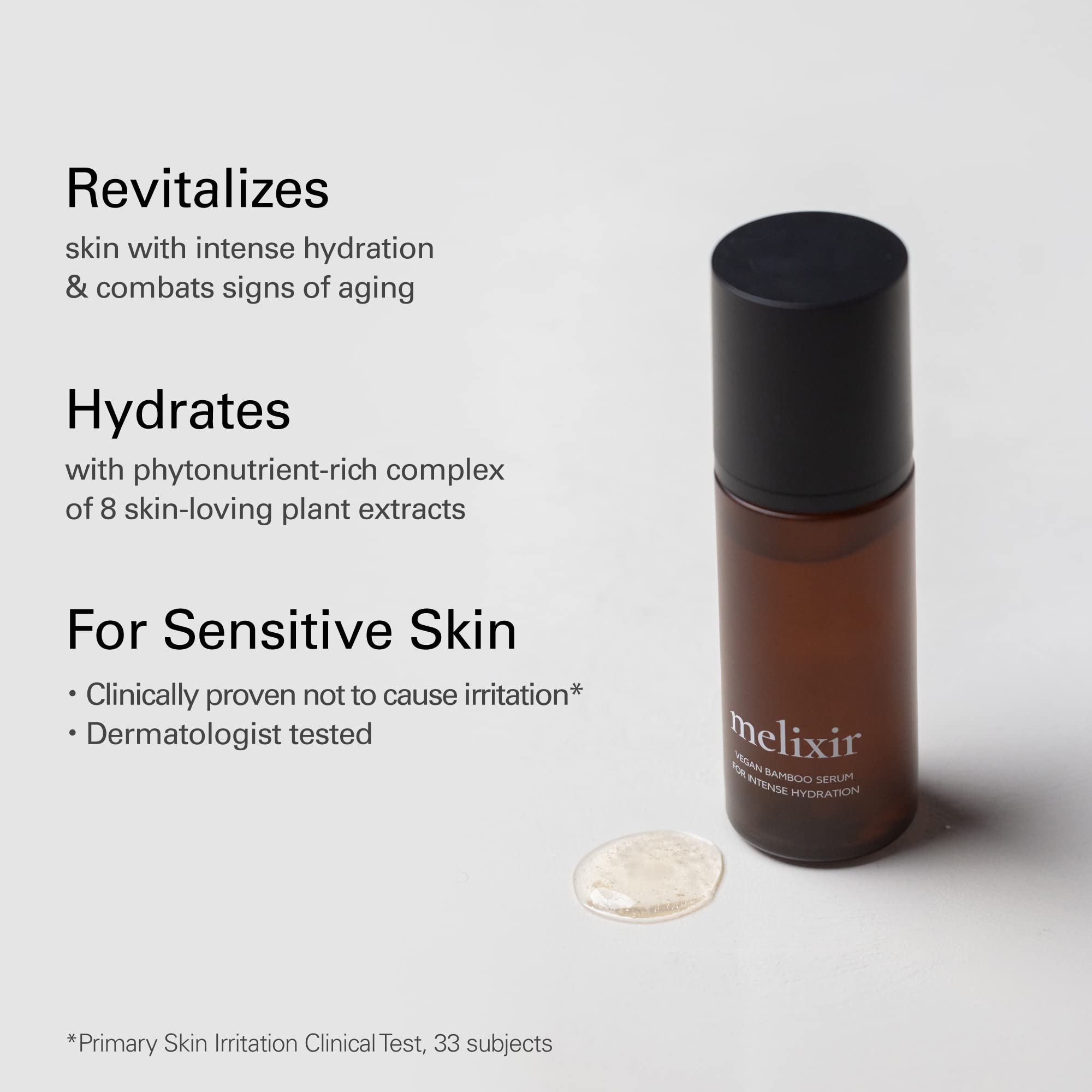 Melixir green tea centella moisturizer demonstrates light texture and radiant skin
