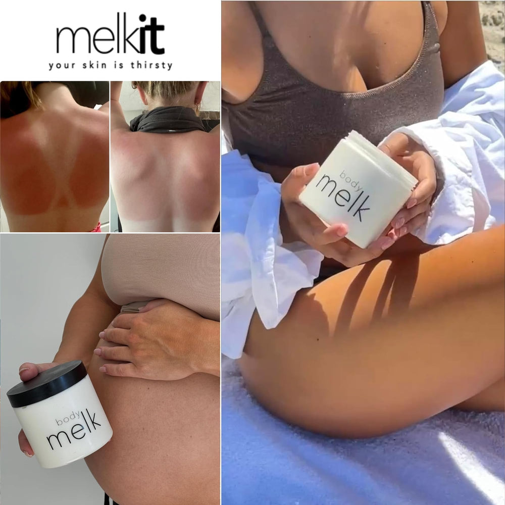 Melkit Bodymelk cream post-shave soothe for smooth feeling.