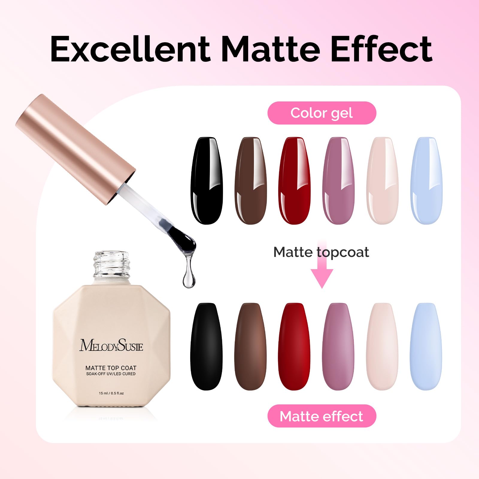 MelodySusie smooth matte finish with no brush marks on nails.