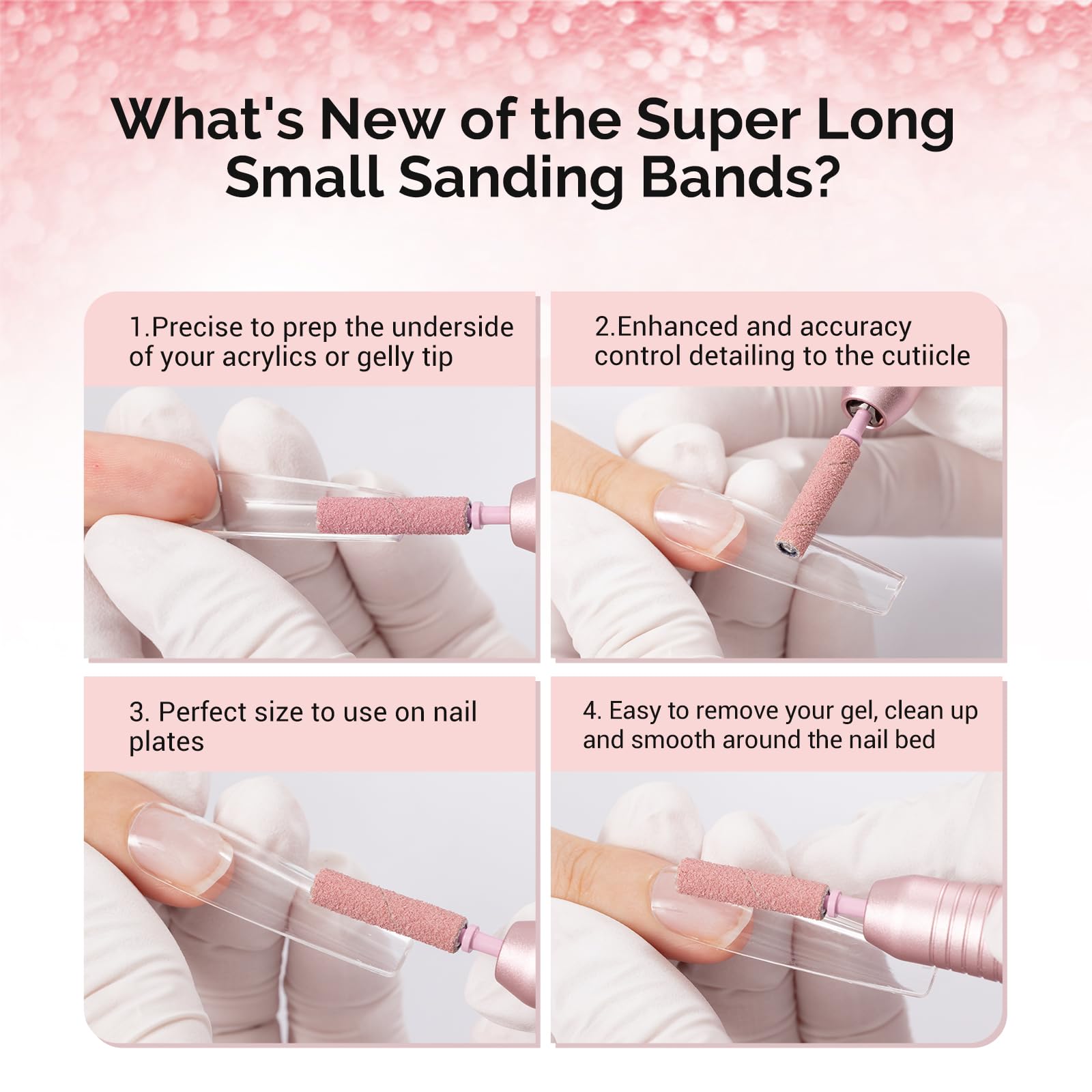 MelodySusie 180-grit sanding bands smooth natural nails and prep