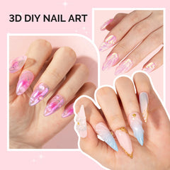 MelodySusie 3D gel secures rhinestones for lasting nail accents.