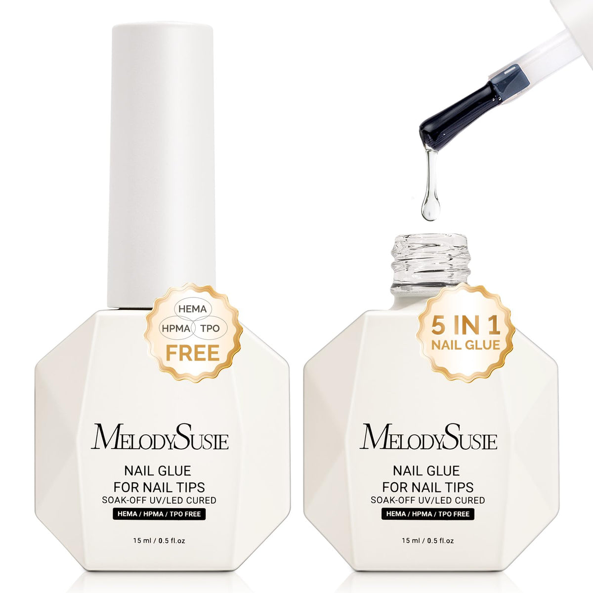 MelodySusie 3Free 5-in-1 nail glue gel bottle for secure, long-lasting adhesion.