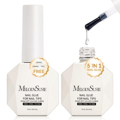 MelodySusie 3Free 5-in-1 nail glue gel bottle for secure, long-lasting adhesion.