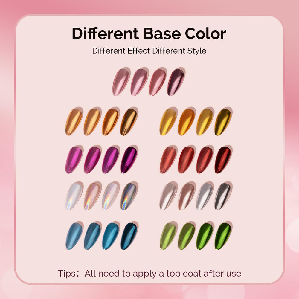 MelodySusie green chrome powder for bold, modern manicure accents
