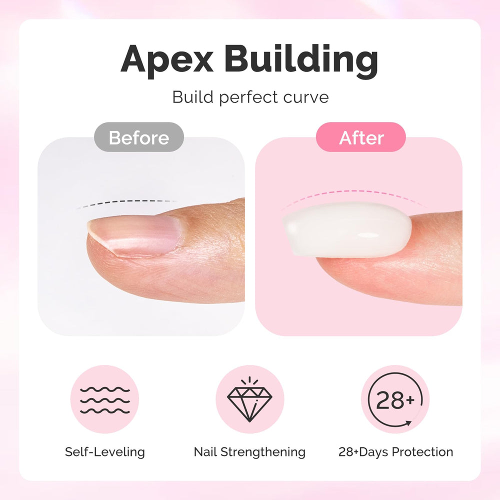 MelodySusie Milky White builder gel building apex and length with self-leveling formula