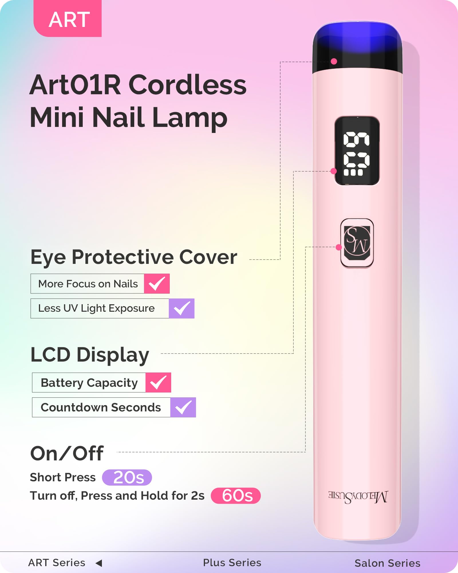 MelodySusie cordless nail lamp offers portable gel curing on the go.