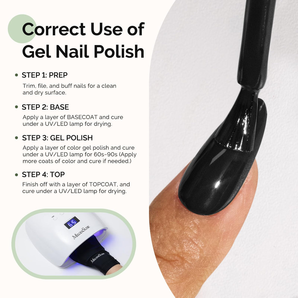 MelodySusie base and top coat prep enhances durability and shine.