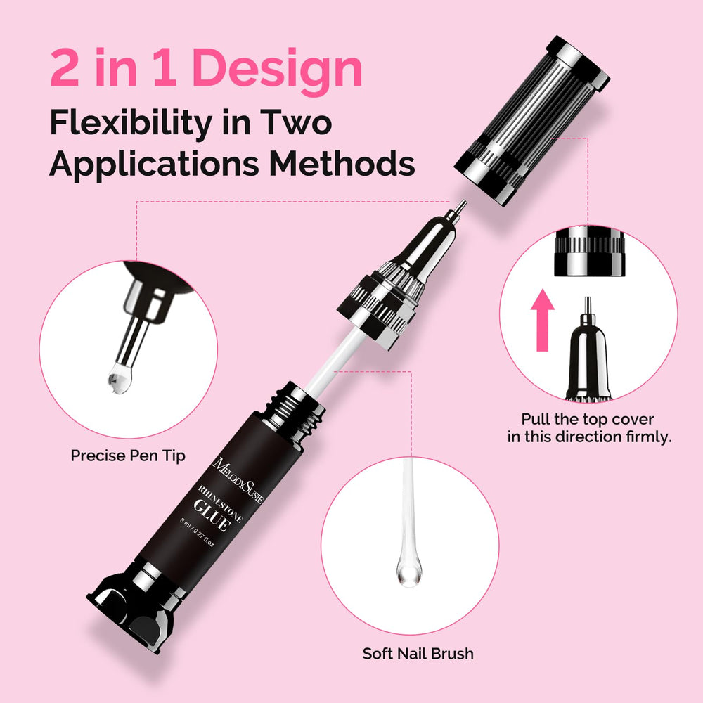 MelodySusie brush-tip precision application enables accurate gem placement.