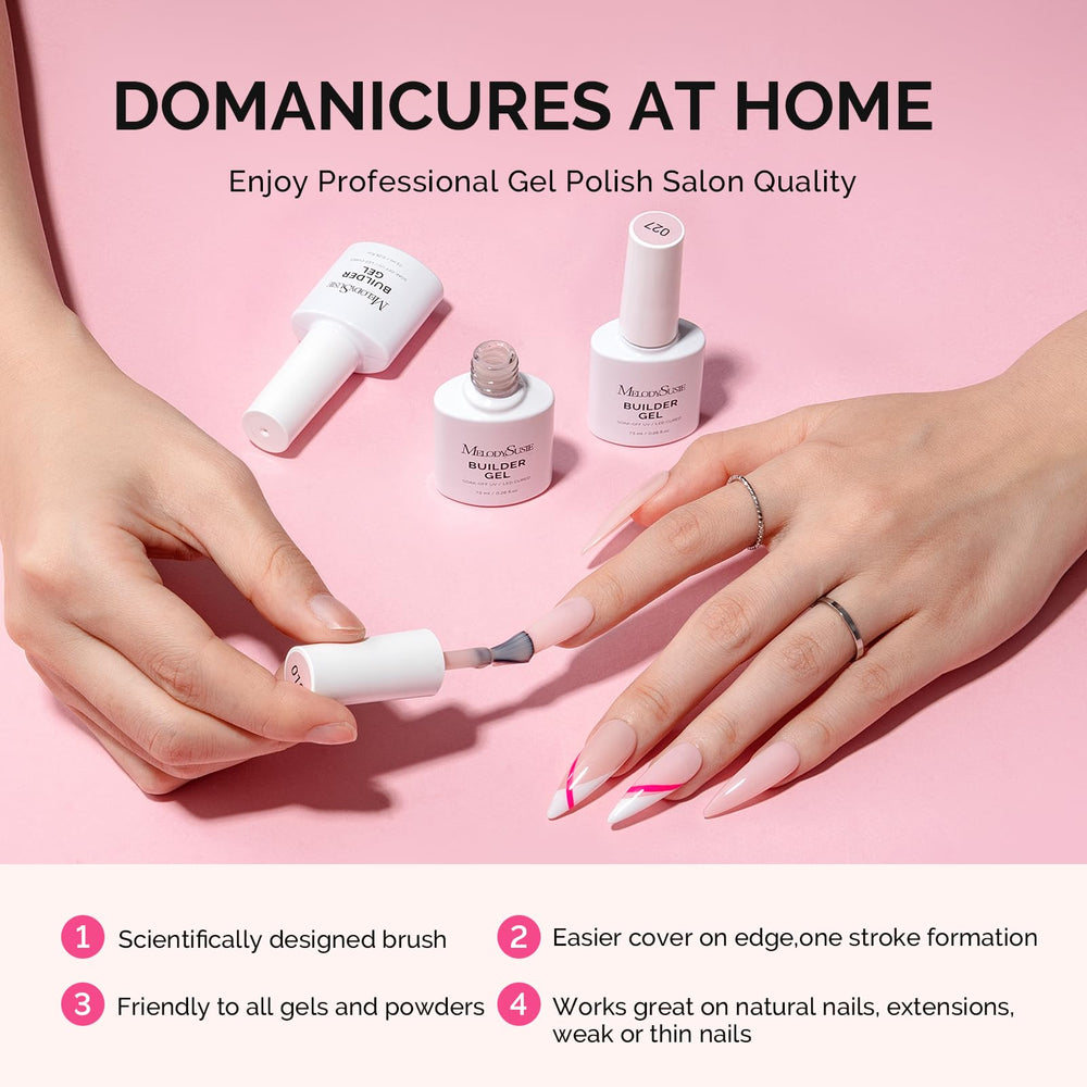 MelodySusie base gel supports nail tips and gems securely.
