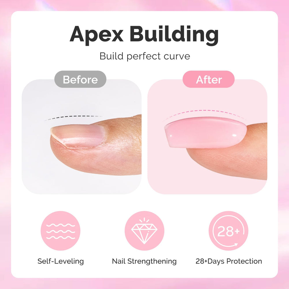 MelodySusie builder gel brush with self-leveling for easy lengthening.