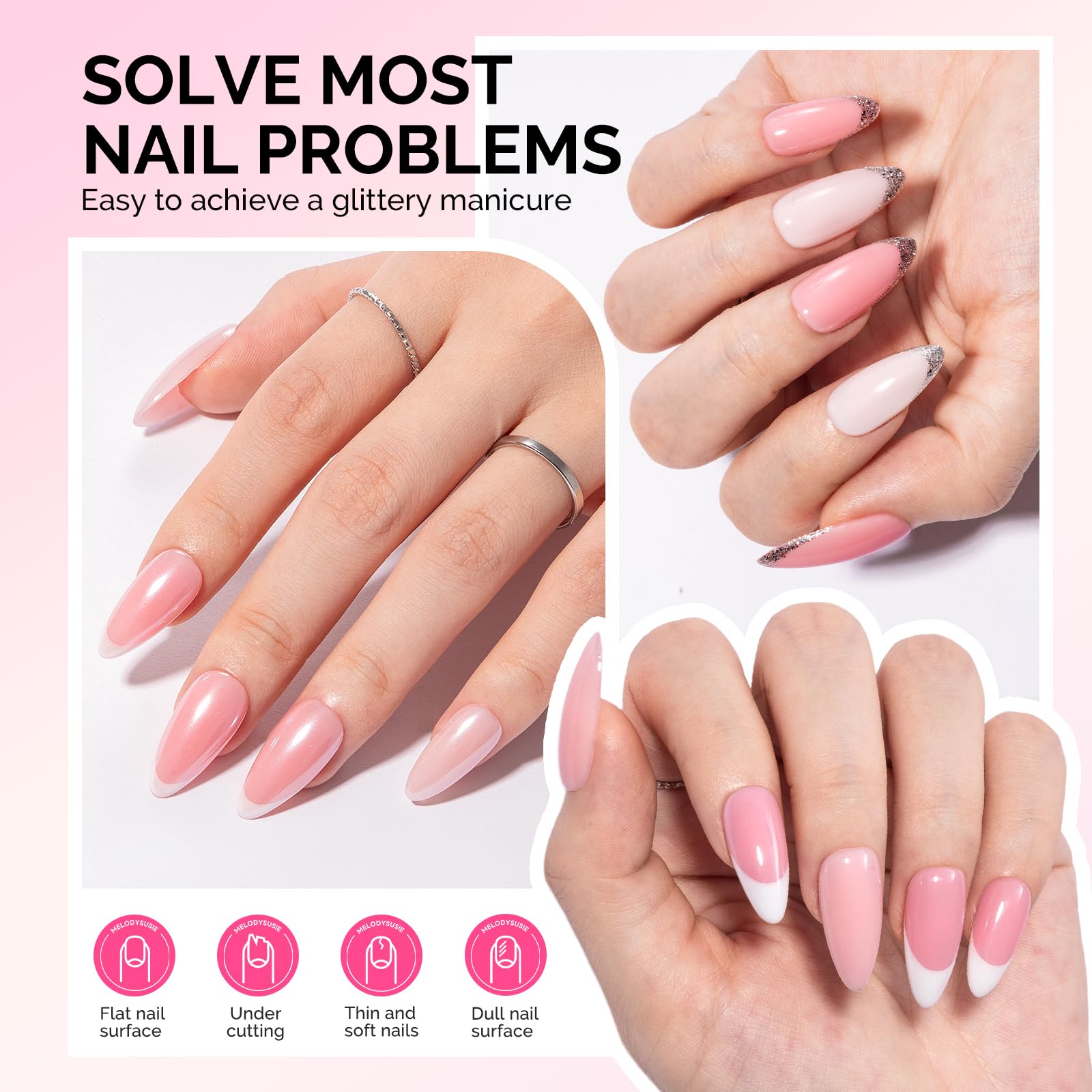 MelodySusie gel shapes nails for clean lines and precise designs.