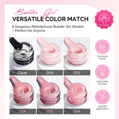 MelodySusie builder gel overlay with smooth self-leveling application.