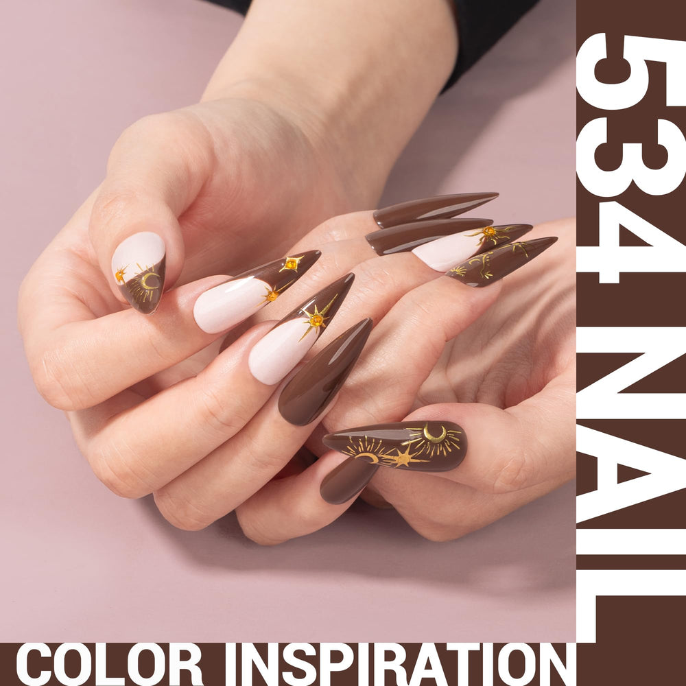 MelodySusie Thick Americano Brown Gel Nail Polish brush demonstrates smooth application for beginners.